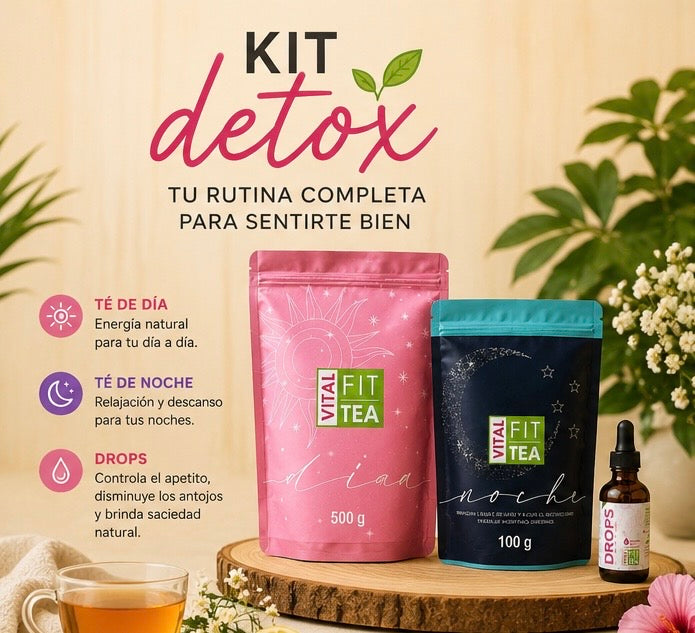 🌿 KIT DETOX — Vital Fit Tea

☀️ Té de Día + 🌙 Té de Noche + 💧 Drops